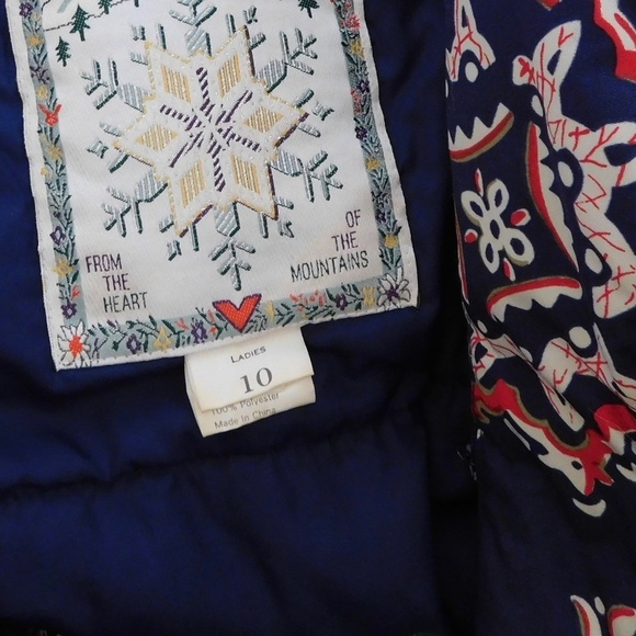 Vintage OBERMEYER Women’s Embroidered Hooded Legend Coat Jacket Red Blue Size 10 - Picture 11 of 14